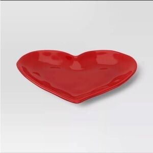 7.25" Valentine Stoneware Figural Heart Appetizer Plate Red (Set of 2) Threshold